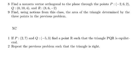 Solved Find A Nonzero Vector Orthogonal To The Plane Chegg