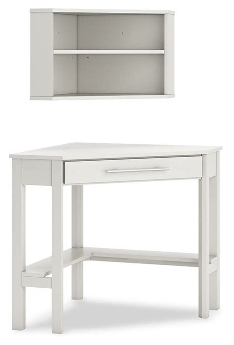 Grannen - White - Corner Desk, Bookcase