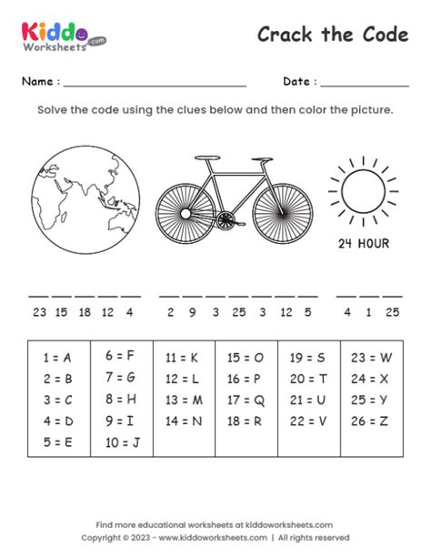 Free Printable Crack The Code Worksheet Kiddoworksheets