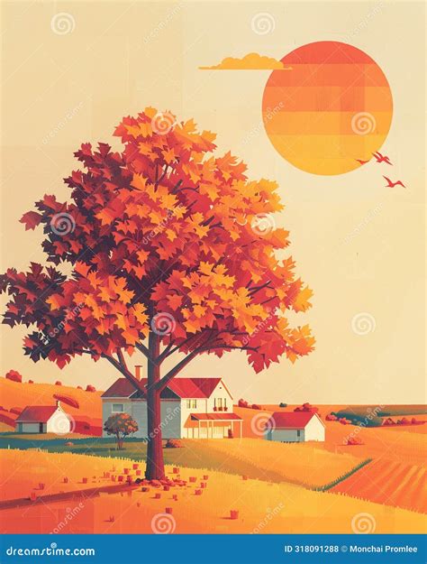 Family Tree Mural Illustrating Values from Past To Present, Sunset