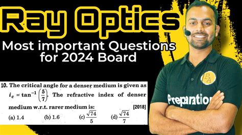 Mcq 10 Ray Optics Important Questions For Board The Critical Angle