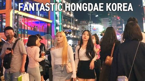 [4K] Hongdae Seoul walk-fantastik Hongdae street Saturday night Seoul ...