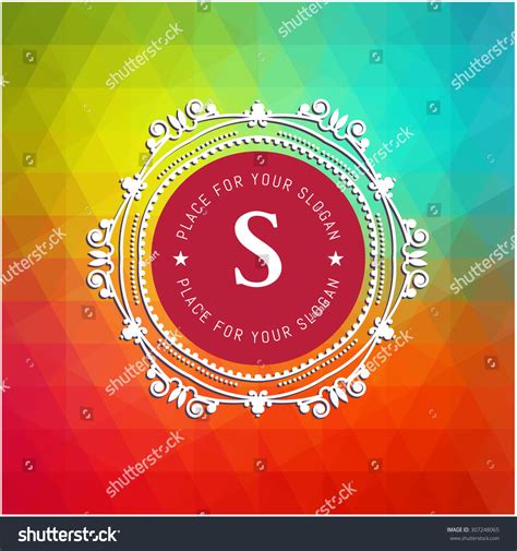 Letter S Colored Triangular Texture Flourishes Stock Vector Royalty