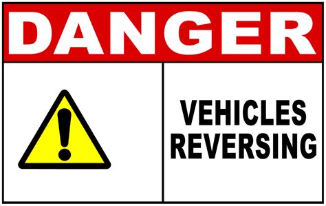 Danger Vehicles Reversing Decal Multi-Pack – Signs by SalaGraphics