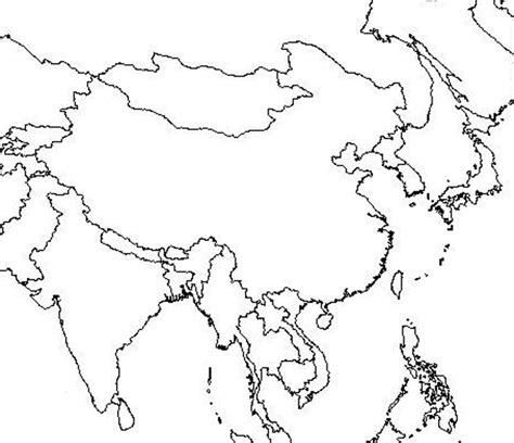 Outline Map Of Asia With Countries Labeled Blank For Passport Club in ...