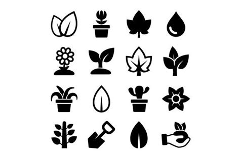 leaf  plants icons set  infinity creative market leaf icon