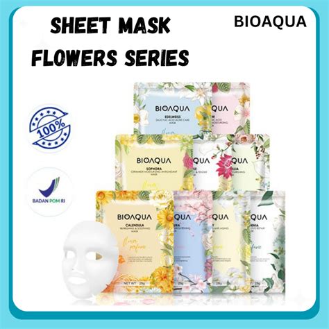 Jual Bioaqua Sheet Mask Flowers Series And Sheet Mask 10x The Effect Masker Wajah Shopee Indonesia