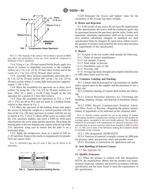 Astm D Standard Specification For Solvent Cement For