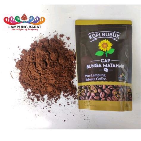 Jual Kopi Bubuk Robusta Lampung Barat Cap Bunga Matahari 200Gr Shopee