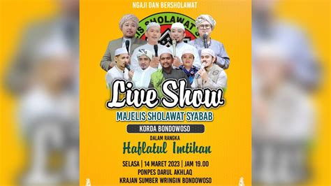 Live Show Korda Bondowoso Haflatul Imtihan Pp Darul Akhlaq Krajan