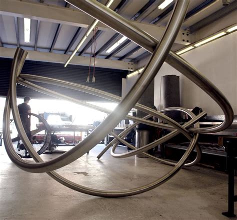 Stunning Stainless Steel Tube Sculpture By Korban Flaubert