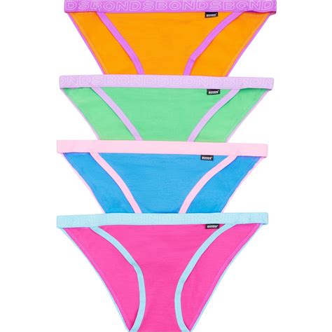 Bonds Women S Everyday Hipster String Bikini 4 Pack Multi BIG W