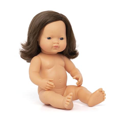 Baby Doll Brunette Girl Cm Miniland Teach Play