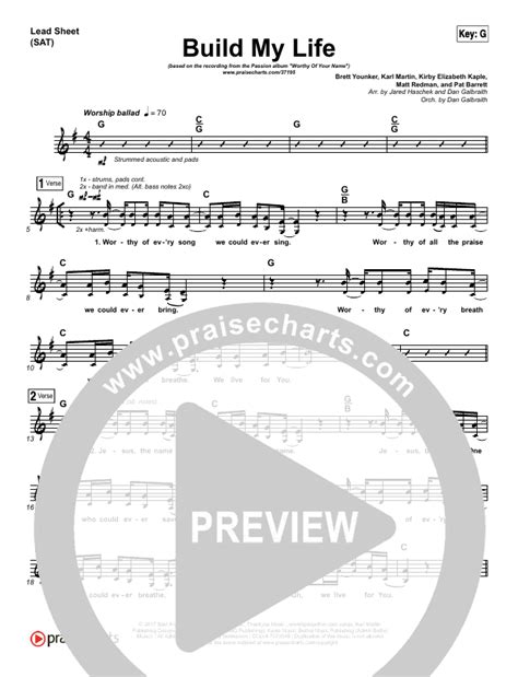 Build My Life Sheet Music Pdf Passion Brett Younker Praisecharts