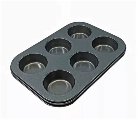 Molde Teflon Muffins X6 Cupcakes Antiadherent Sheshu Home