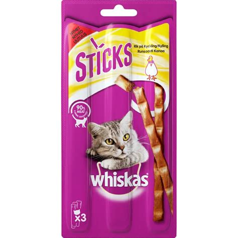 Kattgodis Sticks Kyckling 3 p 18g Whiskas Handla mat online från din