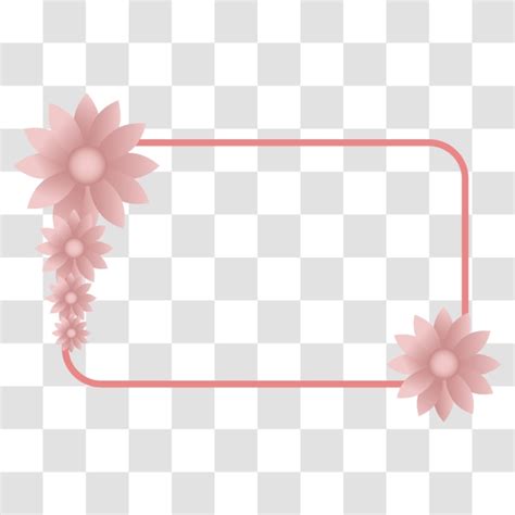 Pink Flower Border Vector Hd PNG Images, Landscape Border With Pink ...