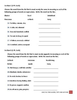 Sadlier Oxford Vocabulary Workshop Level A Unit With Answer Key