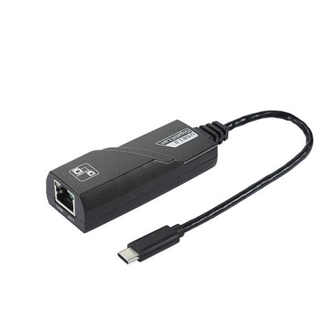 High Speed Usb C To Rj Lan Network Adapter Black Ethernet Adapter