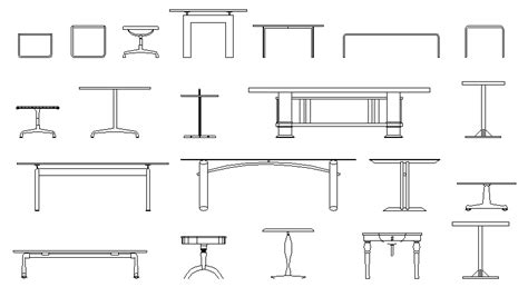 Librer As De Bloques Autocad Mesas De Apoyo En Alzado