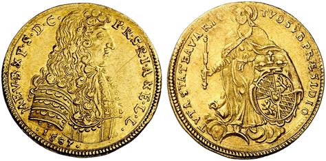 Maximilian II Emanuel 1679 1726 Dukat 1687 München 3 47 g Fb 217