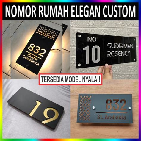 Jual Nomor Rumah Minimalis Modern Exclusive Doff Elegan Layer