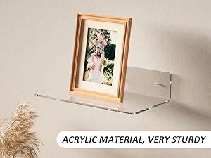 Sezanrpt 9 Inch Clear Wall Shelf Acrylic Small Floating Shelf For Wall