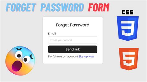 Forget Password Form Design Using Html And Css Youtube