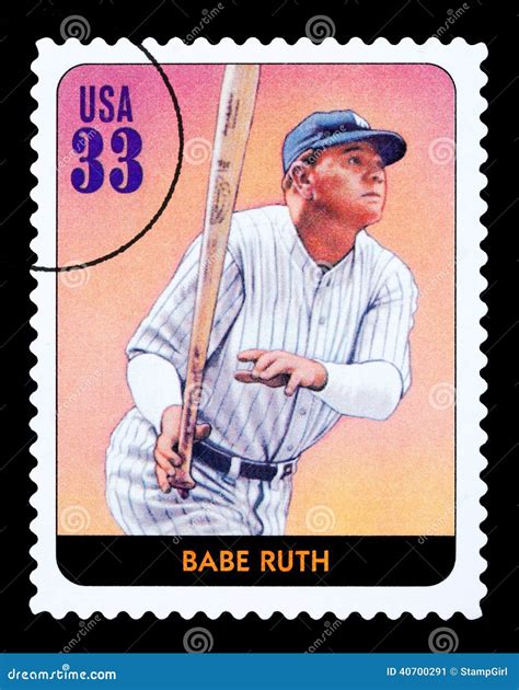 Babe Ruth Postage Stamp Redactionele Foto Image Of Amerika 40700291