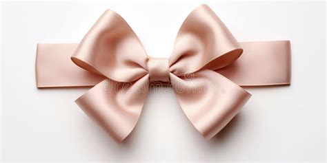 Nude Colored Bow Isolated On White Generative Ai Stock Illustration Illustration Of