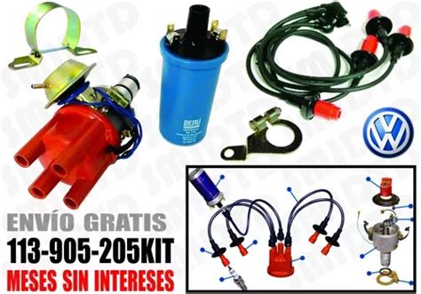 Bobina Encen 1 Distribuid Normal Kit Vw Brasilia 74 82 Meses sin interés