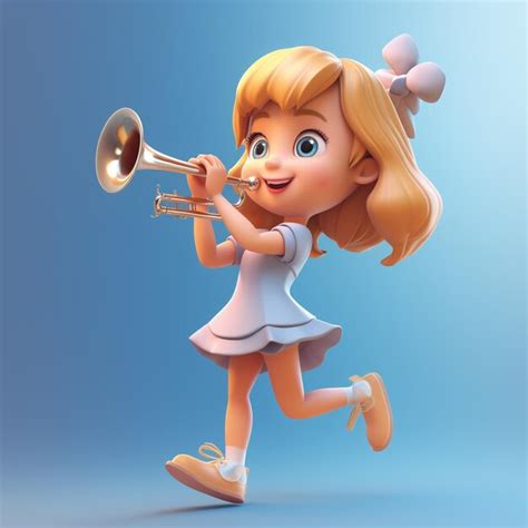 Premium AI Image | Cartoon trumpet 3D