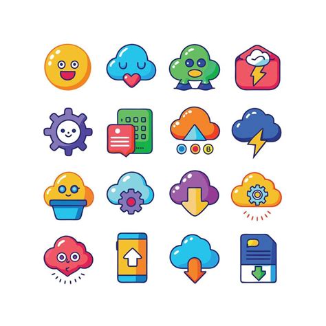 Cloud And Cloud Storage Icon Set Concept 47209747 Vector Art At Vecteezy