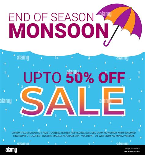 End Of Season Monsoon Sale Advertisement Monsoon Sale Banner Poster