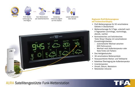 Satellitengest Tzte Funk Wetterstation Mit Color Sharp Display Aura