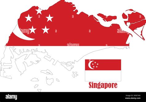 Singapore Map and Flag Stock Vector Image & Art - Alamy