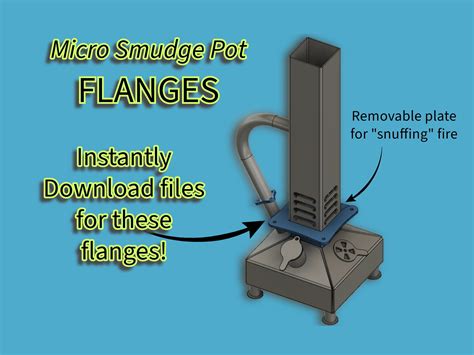 Micro Smudge Pot Flange DXF SVG Files - CNC Cut File for Adding Flanges