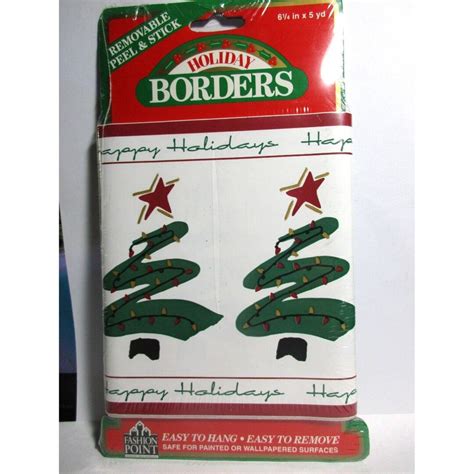 Happy Holidays Christmas Tree Star Wallpaper Border Peel & Stick 5 Yds X 6.25 - Etsy