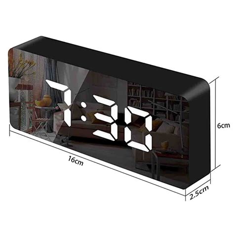 Digital Alarm Clocks Led Mirror Electronic Clock Snooze Mode Auto