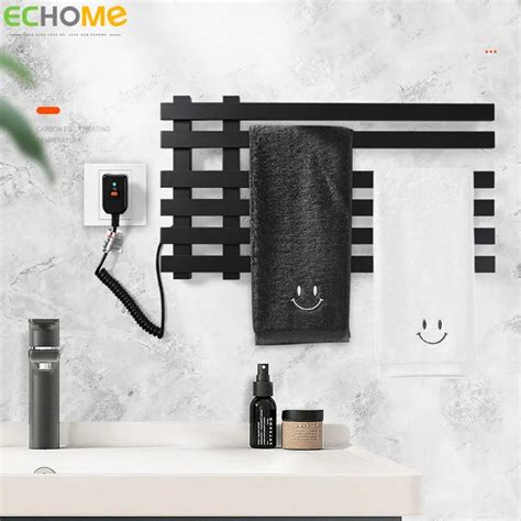 ECHOME Electric Towel Rack Intelligent Thermostatic Carbon Fiber