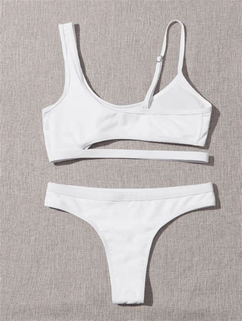 Bikini Importada Shein Romwe 2 Piezas Malla Blanca ROCKANDCLOTHESROCK