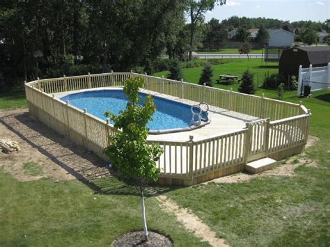 Above Ground Pool Fence Oval Above Ground Pools Above Ground Pool Landscaping Backyard Pool