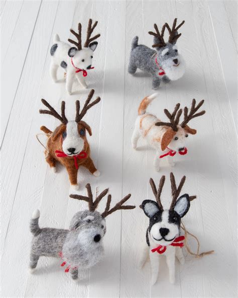 Reindeer Funfest Felt Christmas Ornament Set | Balsam Hill