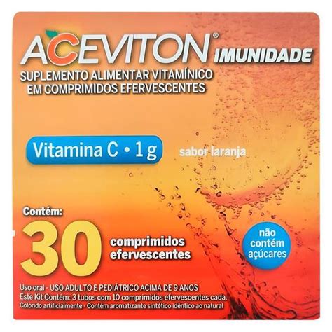 Aceviton Imunidade Vit C G Comprimidos Efervescentes Sabor Laranja