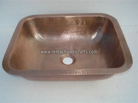 2006 Undermount Hammered Rectangular Copper Sink Manufacturer Supplier From Moradabad India