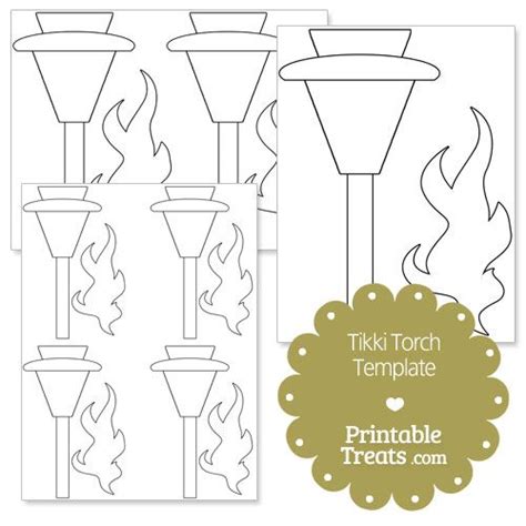 Printable Tiki Torch Template Hawaiian Luau Party Invitations Luau