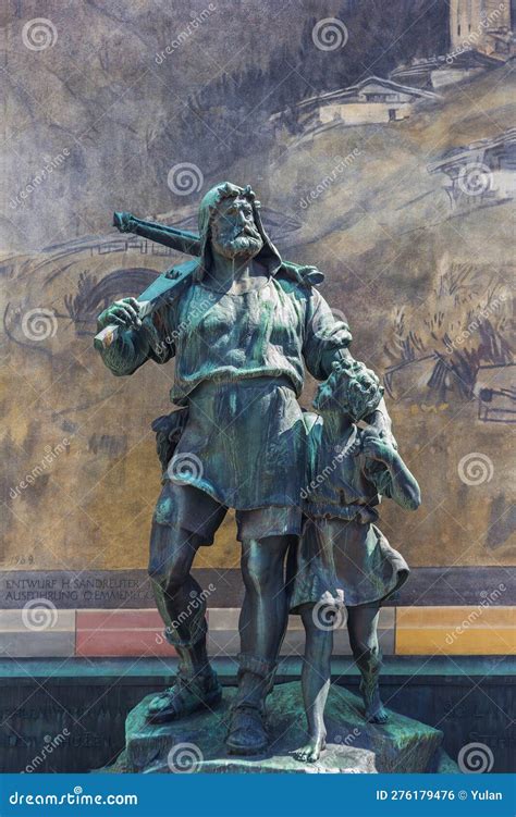 Statue of William Tell and His Son at the Rathausplatz (City Hall ...