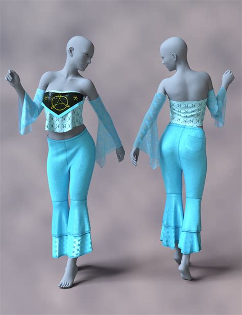 DForce Amelia Retro Outfit For Genesis 9 8 And 8 1 Female Daz 3D