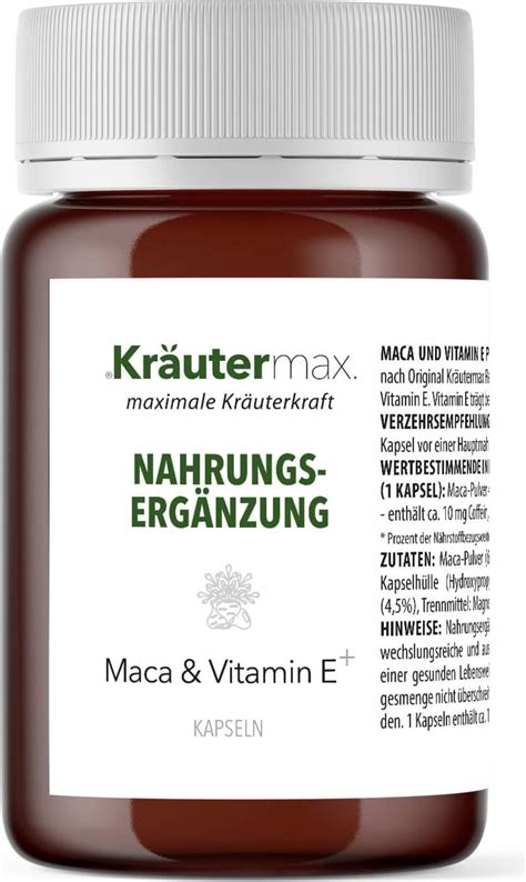 Maca Vitamine E 60 gélules Kräuter Max Boutique en ligne