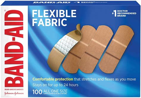 Band-Aid Brand Flexible Fabric Adhesive Bandages for Wound Care and ...